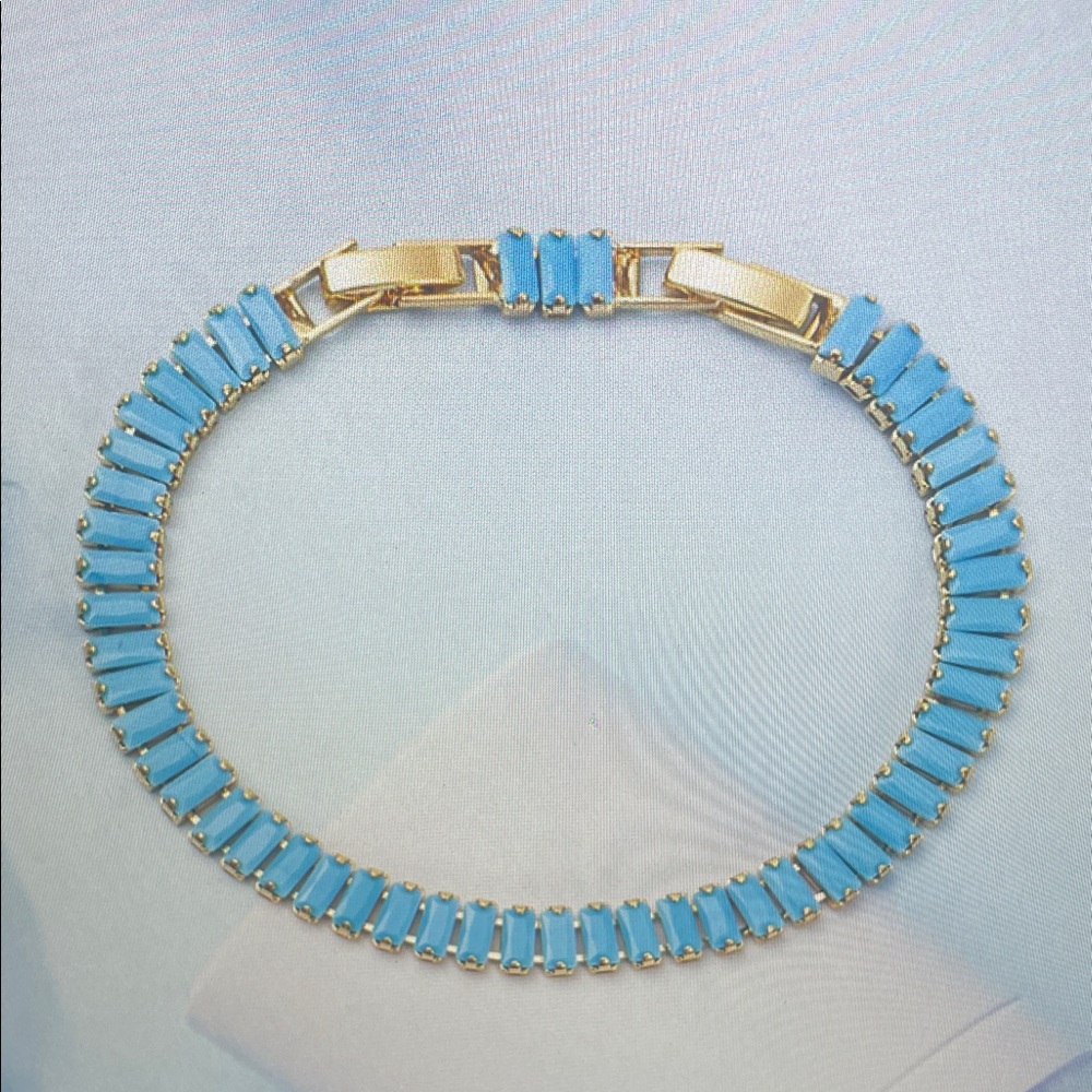 Elegant Gold and Blue Bracelet